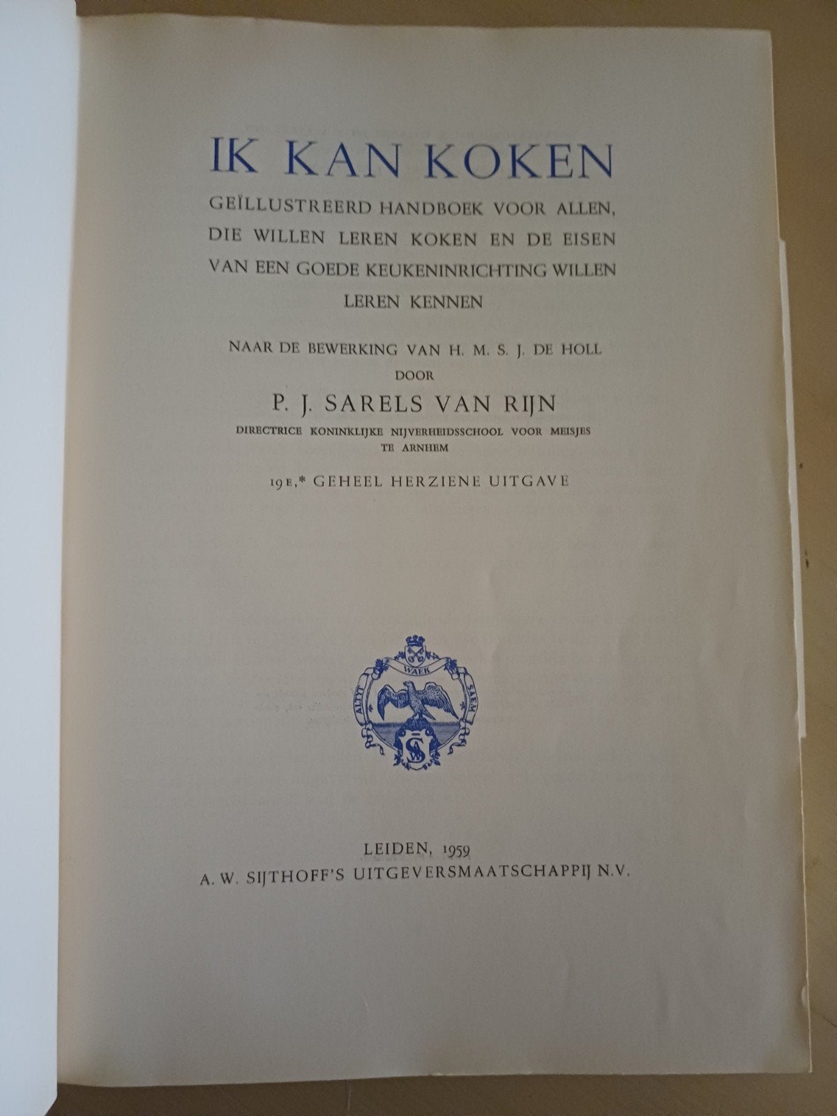 Ik kan koken, jaren 50 boek, Gelezen, Verzenden, P.J. Sarels van Rijn, Gezond koken
