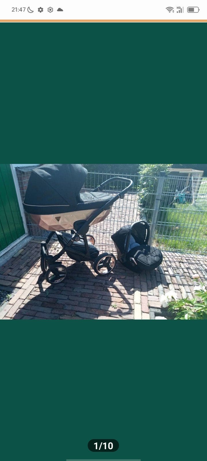 Junama Diamond Combiwagen 3-in-1 met autostoeltje, Ophalen of Verzenden, Zo goed als nieuw, Overige merken, Verstelbare duwstang