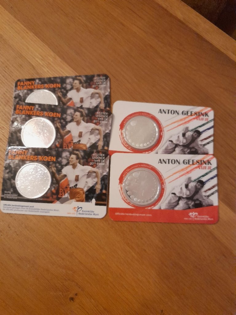 5x 5 euro in coincard, Postzegels en Munten, Ophalen, Koningin Beatrix, Euro's, Losse munt