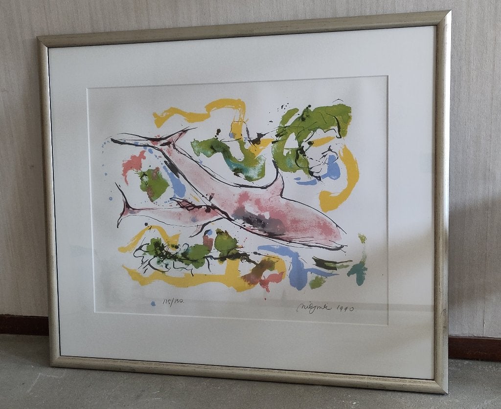 Nic Jonk - Kleurrijke Litho 'Geboorte' (1990) - 85 x 72 cm, Ophalen, Gelimiteerde oplage, Lithografie, Dieren en Natuur