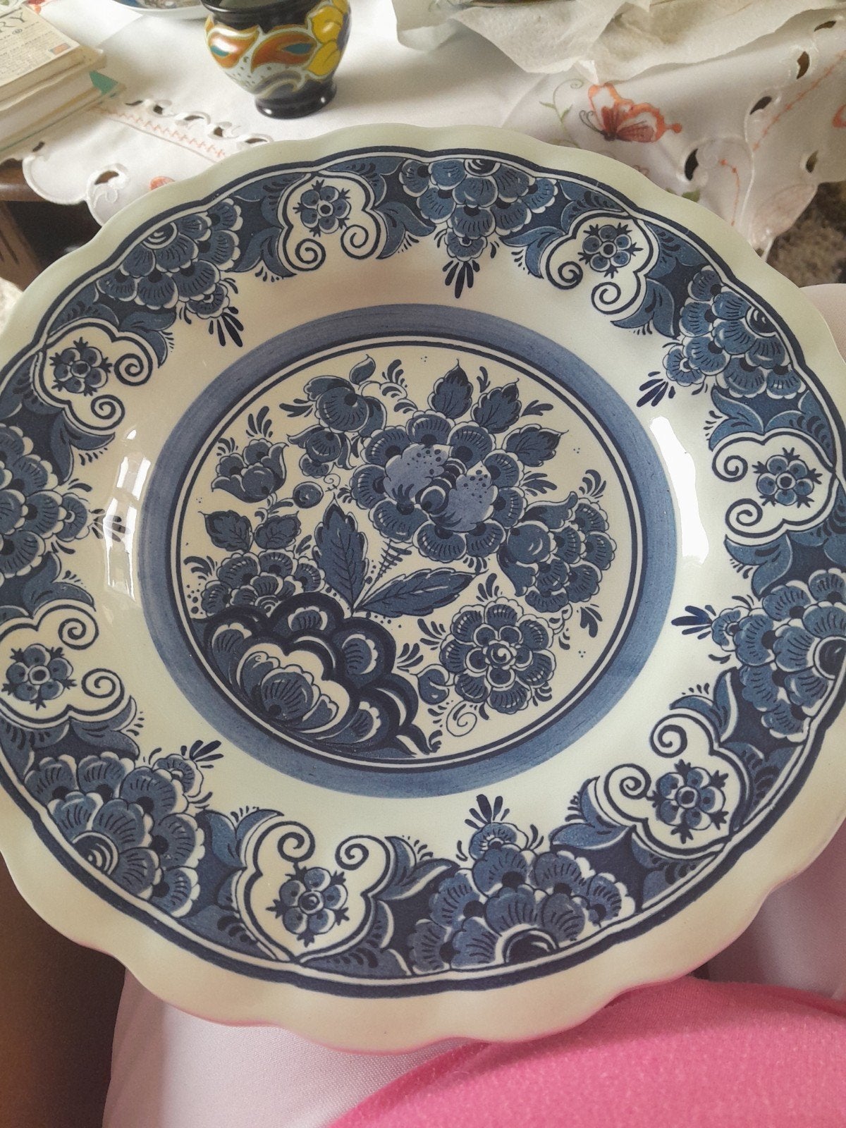 Wandbord Blauw Delfts Distel, Antiek en Kunst, Ophalen