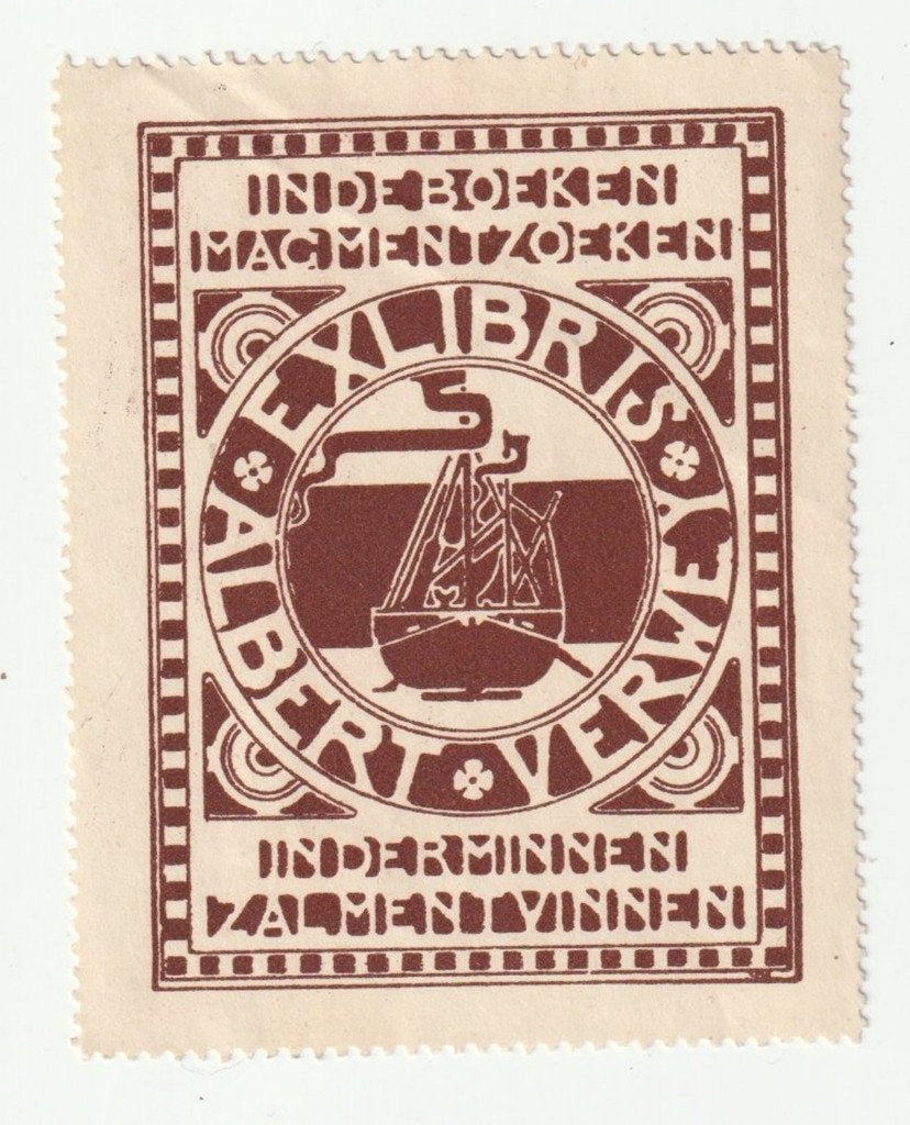 Ex-Libris Albert Verwey door H.P. Berlage, Verzenden, Ex libris, 1900 - 1949