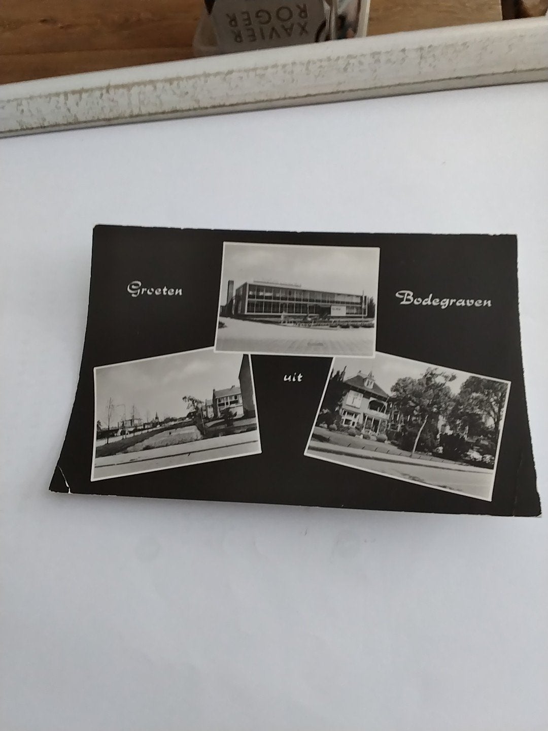 Oude ansichtkaart Groeten uit Bodegraven, Verzamelen, Ansichtkaarten | Nederland, Ophalen of Verzenden, 1940 tot 1960, Gelopen