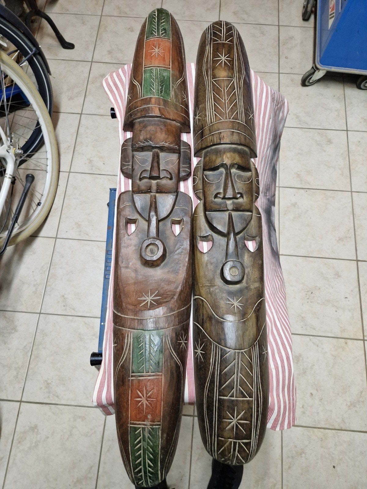 houten maskers   van groot tot klein, Antiek en Kunst, Ophalen of Verzenden