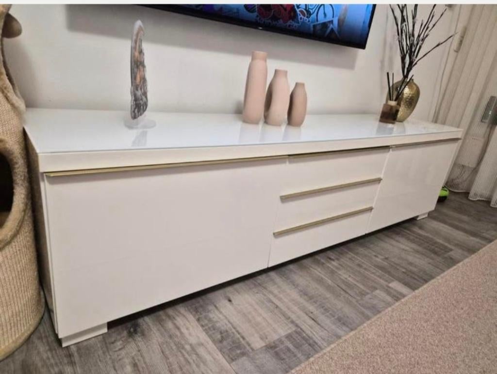 tv kast, Ophalen, Gebruikt, 150 tot 200 cm, Glas