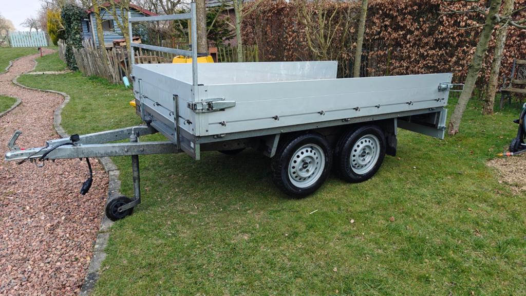 Anssems dubbelasser aanhangwagen 250x150 met afdekzeil, Ophalen of Verzenden, Zo goed als nieuw