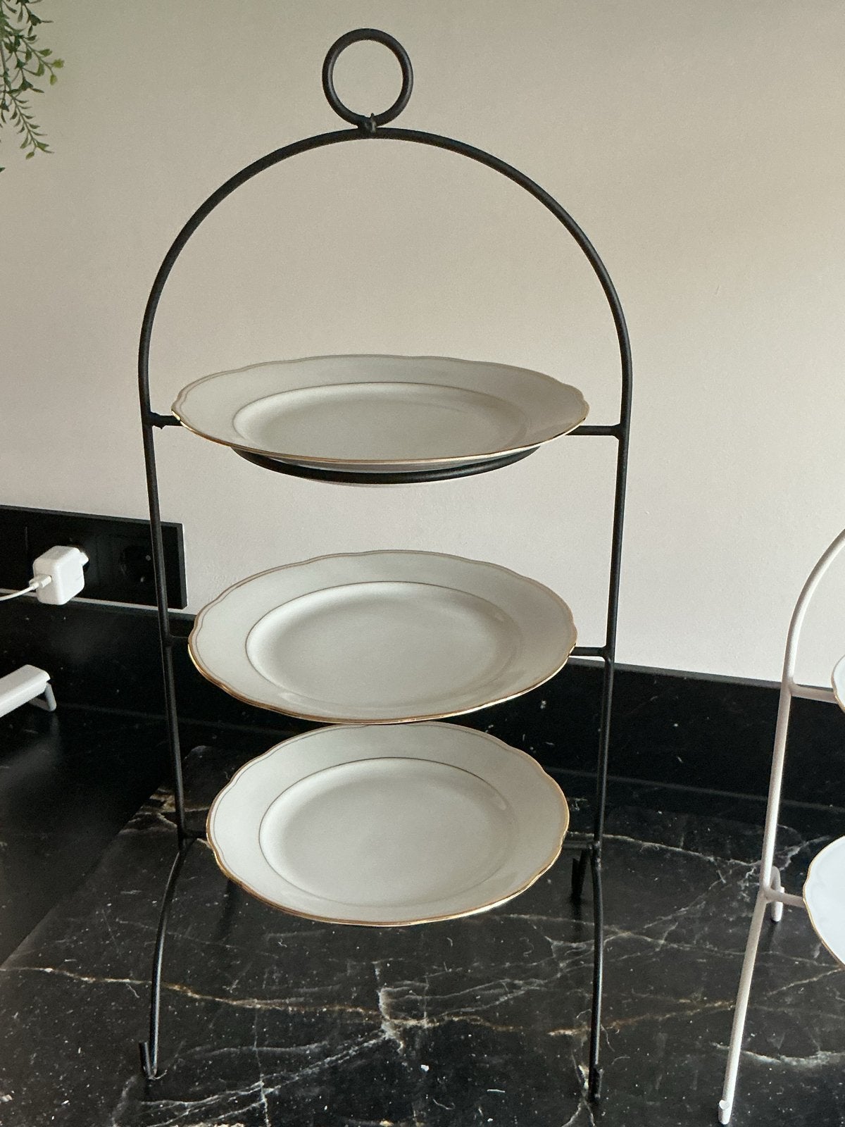 Etagère met 3 schalen - Zwart metaal, totale 60 cm hoog, Huis en Inrichting, Woonaccessoires | Etagères, Ophalen of Verzenden