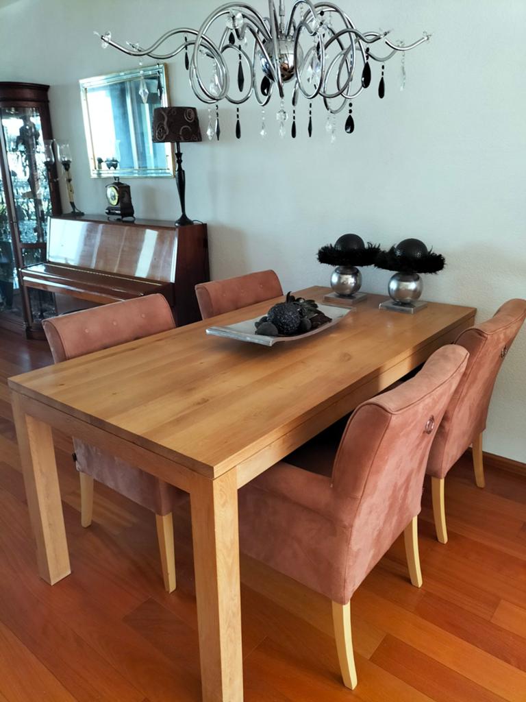 Eetkamer set eikenhout, Ophalen, Gebruikt, 4 tot 6 stoelen