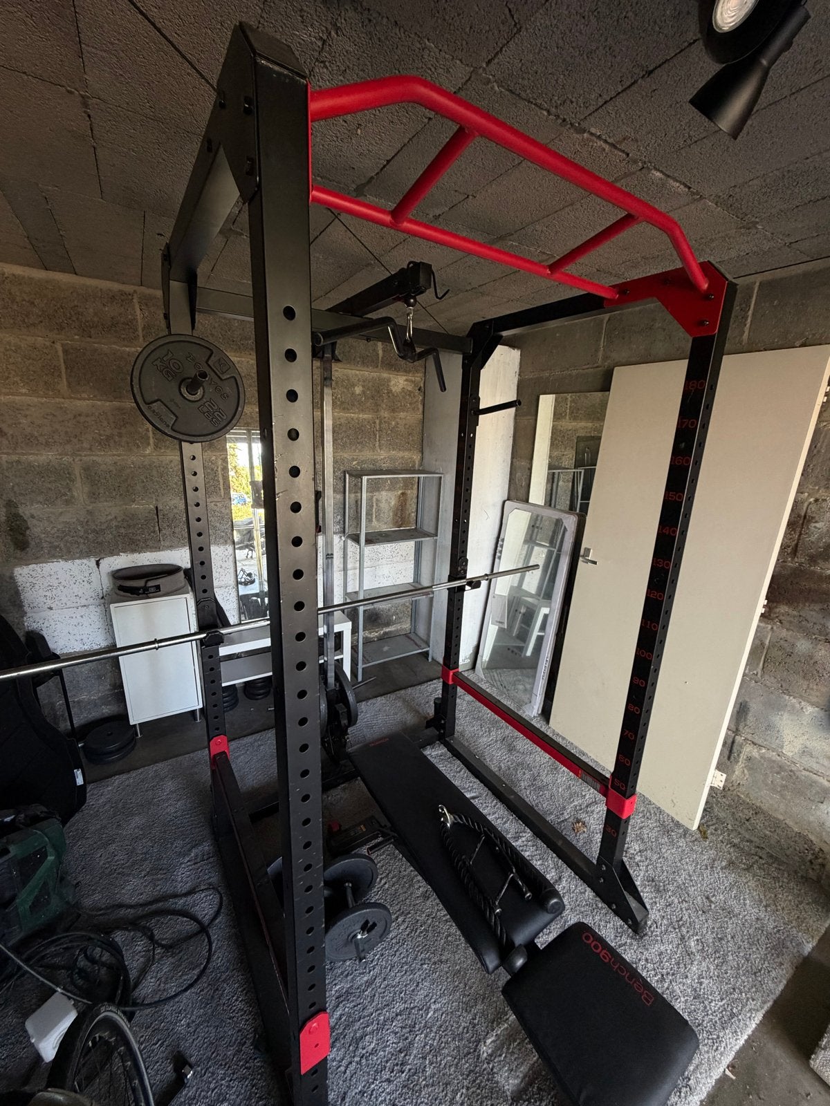 Power Rack met bankje, halters en gewichten, Sport en Fitness, Ophalen of Verzenden, Gebruikt, Armen, Dumbbell