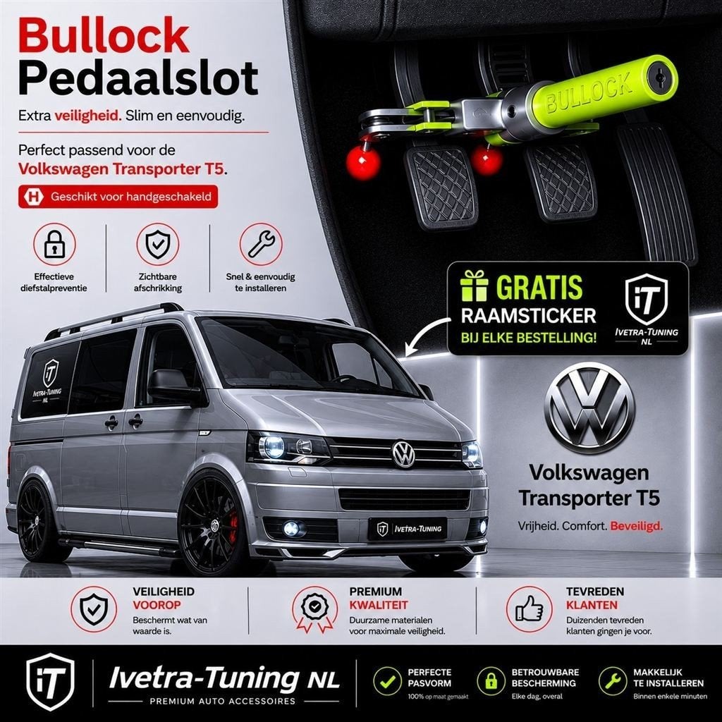 Pedaalslot VW T5 | Pedaalslot VW T6 | ANTI-DIEFSTAL, Ophalen of Verzenden, Info@ivetra-tuning.nl | www.ivetra-tuning.nl, Ivetra-Tuning NL
