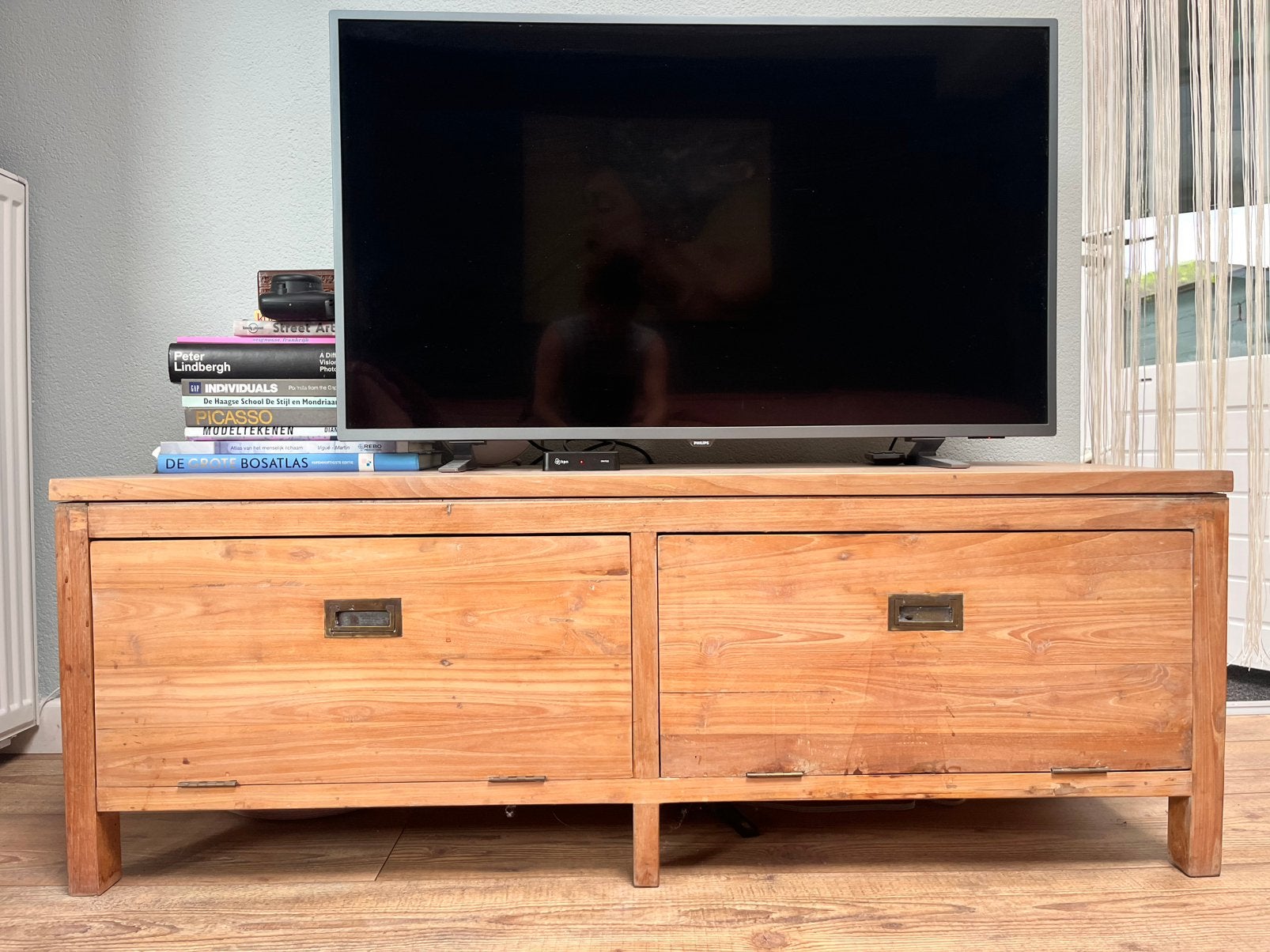 Tv kast teakhout, Ophalen, Teakhout, Zo goed als nieuw, Minder dan 100 cm