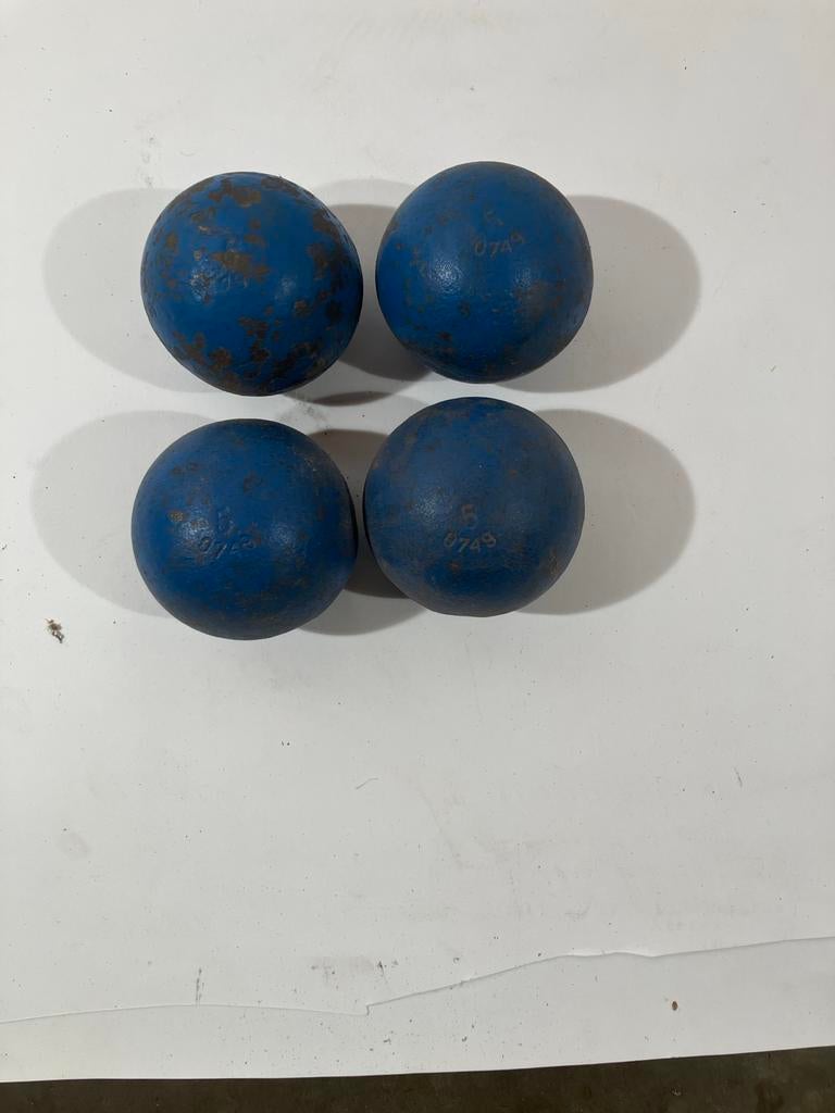 Set van 4 blauwe stootkogels, 5 kg, Ophalen, Gebruikt, B, B