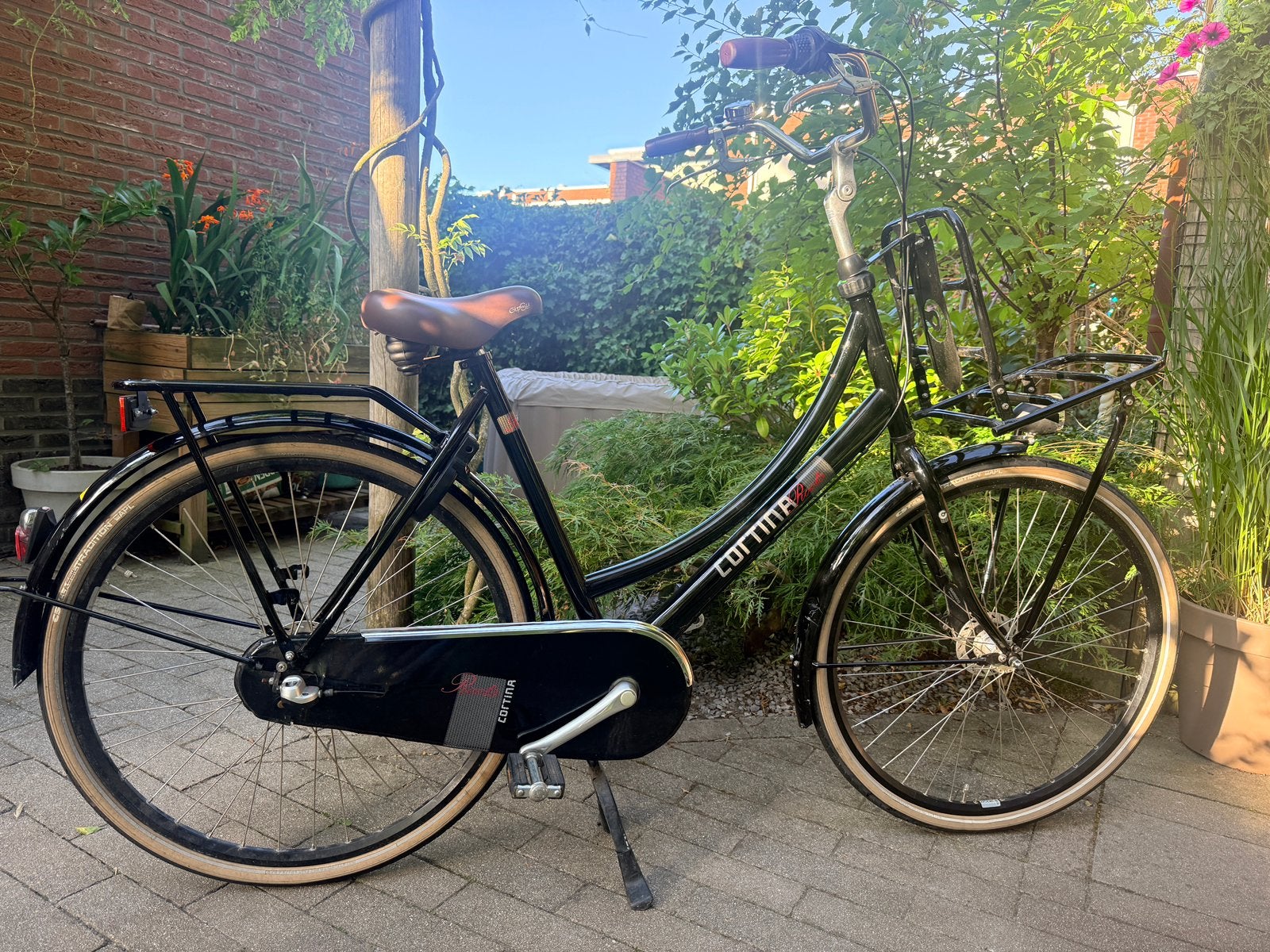 Mooie zwarte Damesfiets moederfiets mamafiets Cortina Roots, Ophalen, Gebruikt, Versnellingen, 56 cm of meer