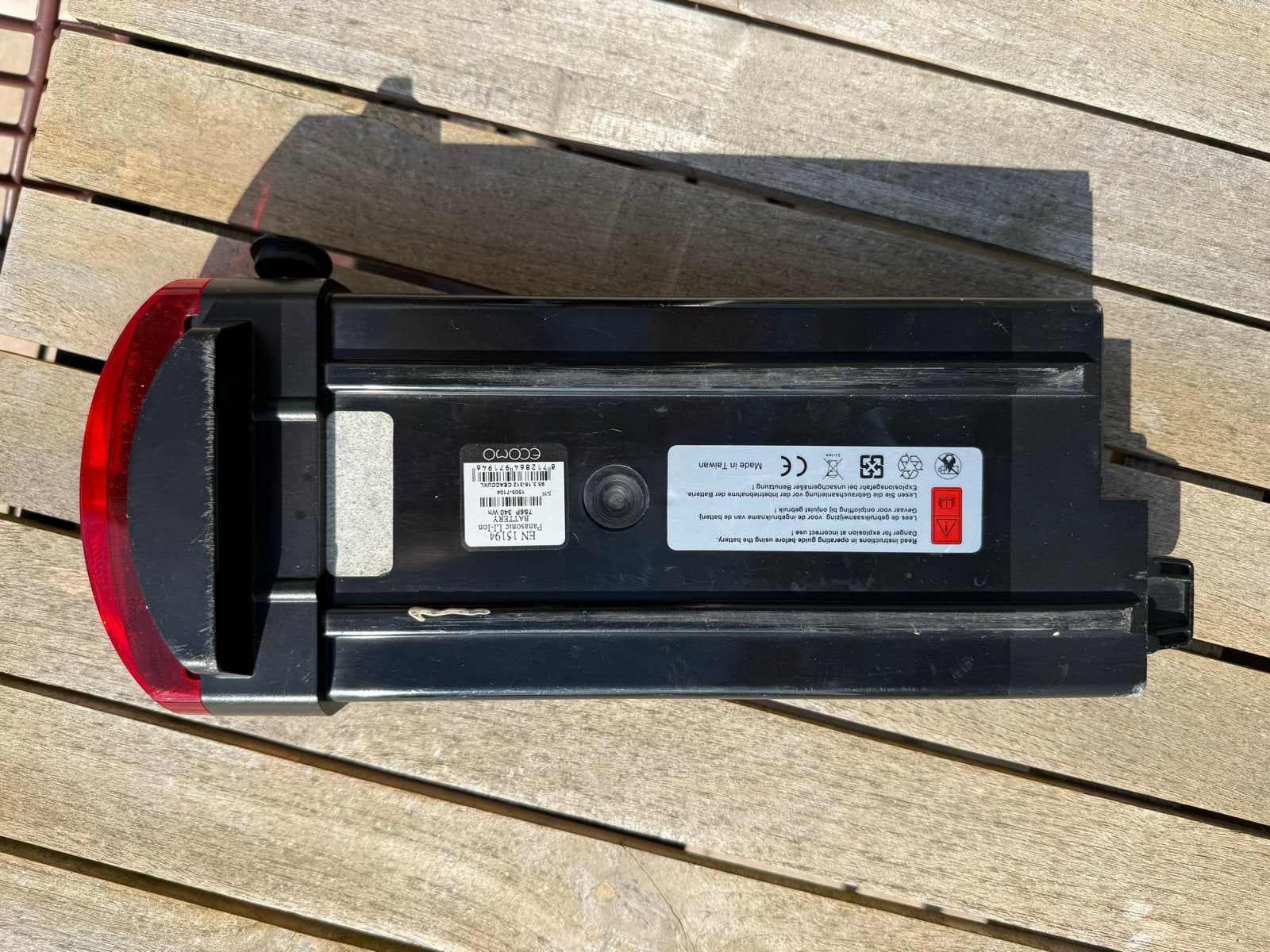 Kapotte E-bike accu behuizing (Ecomo XL, Panasonic Li-Ion), Ophalen of Verzenden, Gebruikt