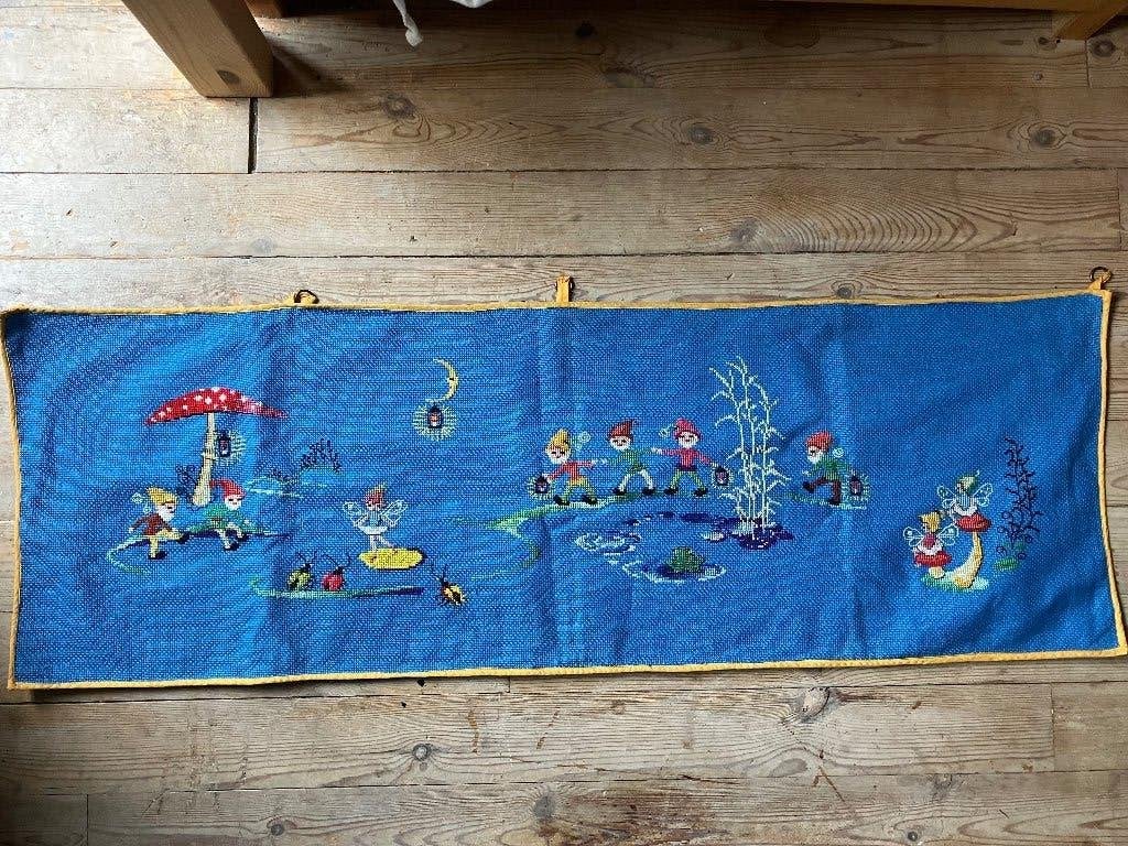 vintage kabouter paddenstoel wandkleed antroposofisch, Ophalen of Verzenden, Zo goed als nieuw