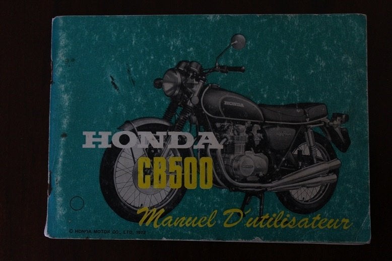 Honda CB500K1 1972 manuel d'utilisateur CB 500 K1, Ophalen of Verzenden, Honda