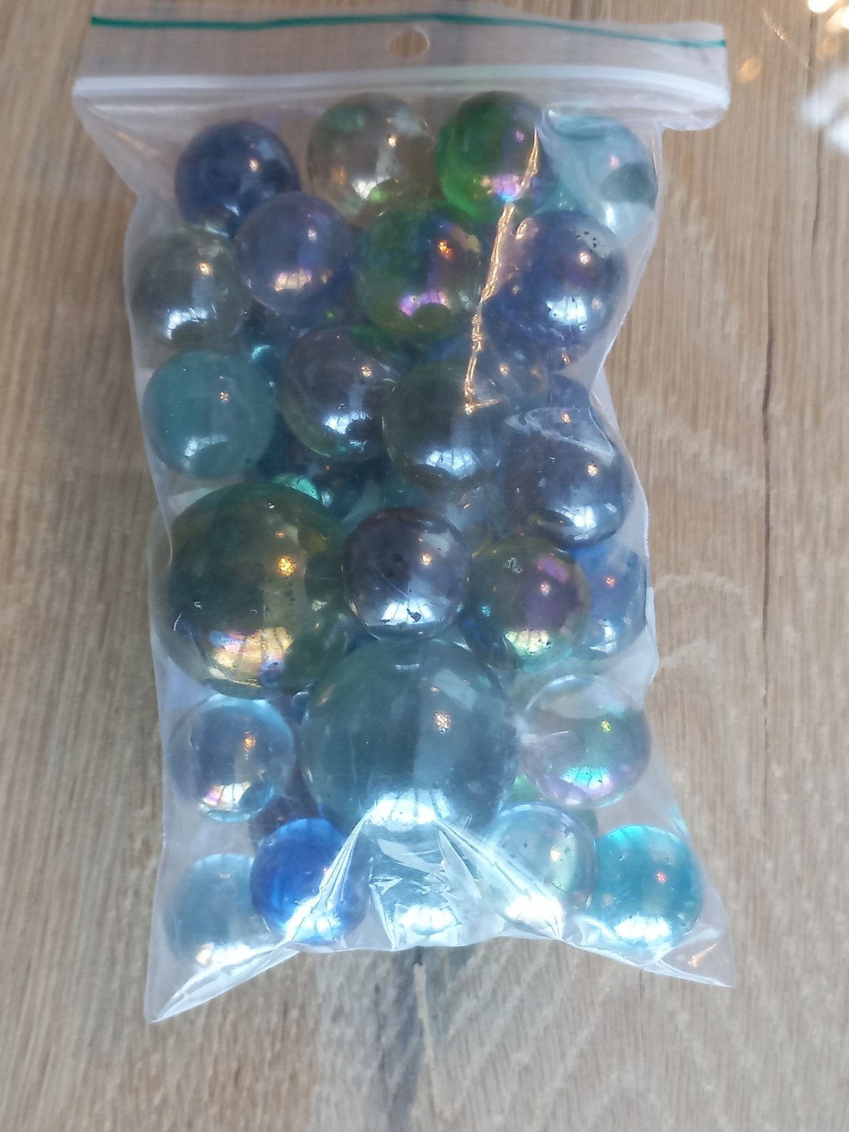 zakje met Vintage glazen knikkers transparante parels doorzi, Ophalen of Verzenden, Gebruikt