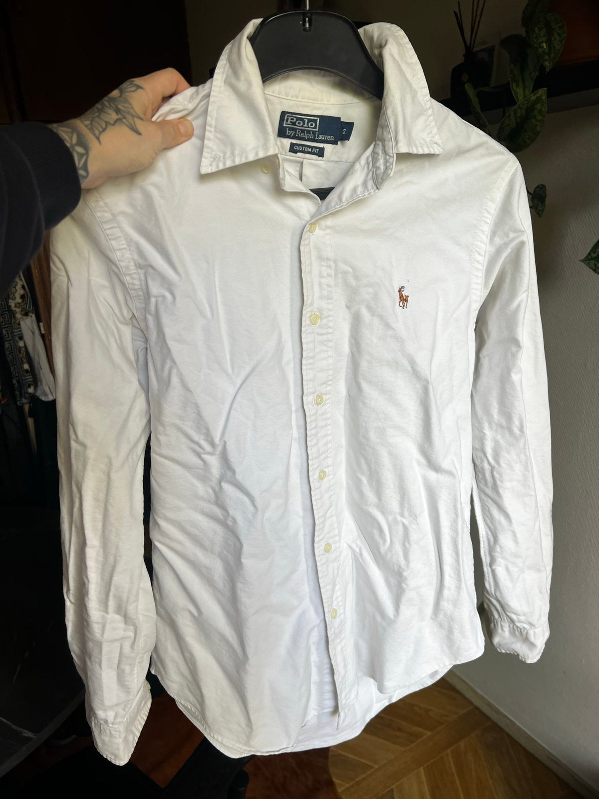 Polo Ralph Lauren Custom Fit  overhemd wit maat S, Ophalen of Verzenden, Zo goed als nieuw, Wit, Halswijdte 38 (S) of kleiner