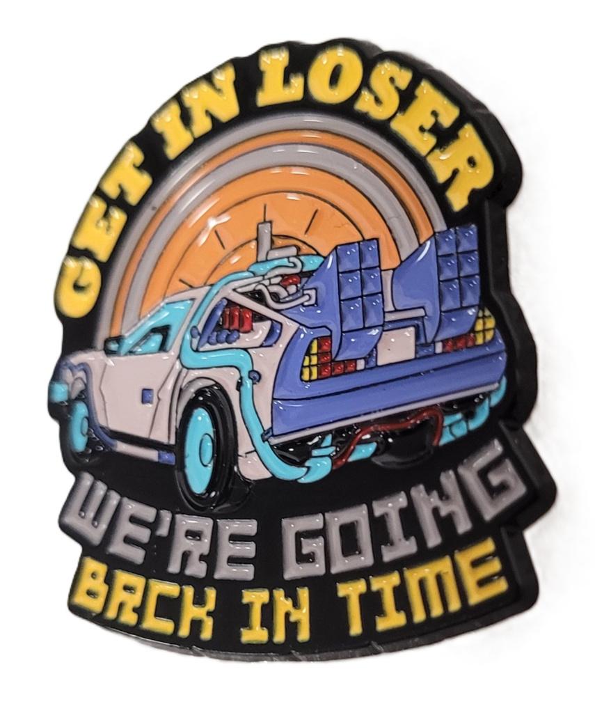 Get in loser back in time auto speldje van metaal pin, Info@deconoord.nl, Deco Noord, Nieuw, Ophalen of Verzenden