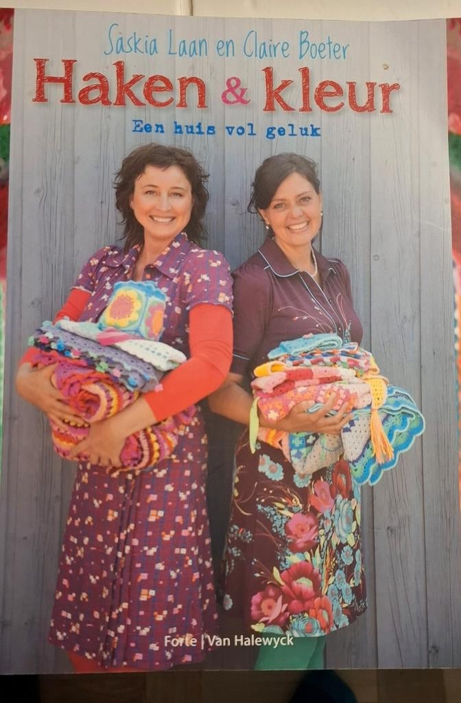 Haken en kleur, een huis vol geluk., Ophalen of Verzenden, Zo goed als nieuw, Haken, Patroon of Boek