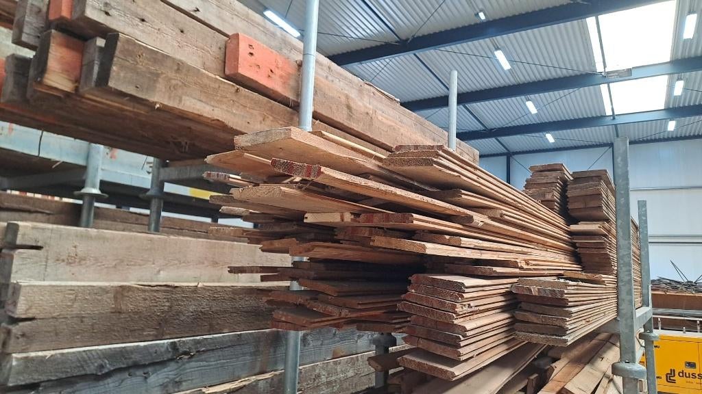 Planken schroten 10 x 1,6 ca 4m ca 200 stuks, Ophalen, Gebruikt, Minder dan 25 mm, Grenen