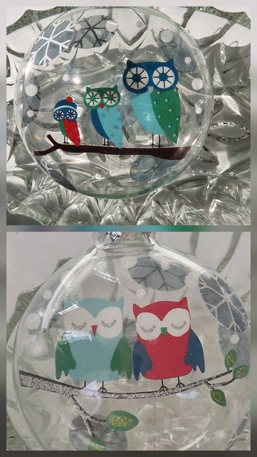 4 Superleuke uil kerst ballen in nieuwstaat - 2 versies, Ophalen