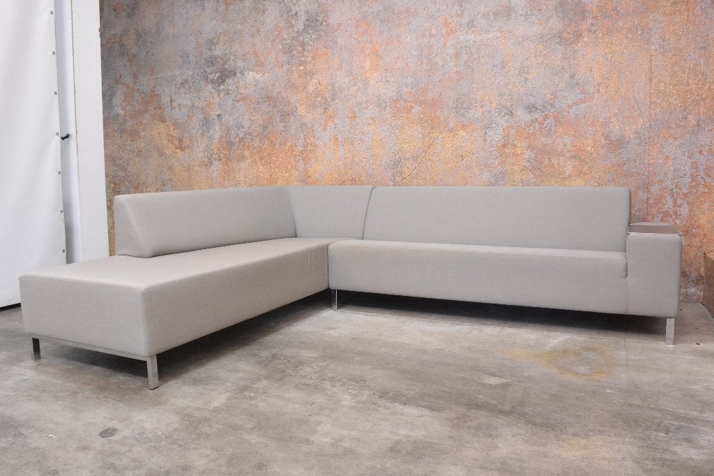 ZGANieuw! fraaie stoffen Gelderland 6511 design hoekbank, 250 tot 300 cm, Hoekbank, Zo goed als nieuw, Stof