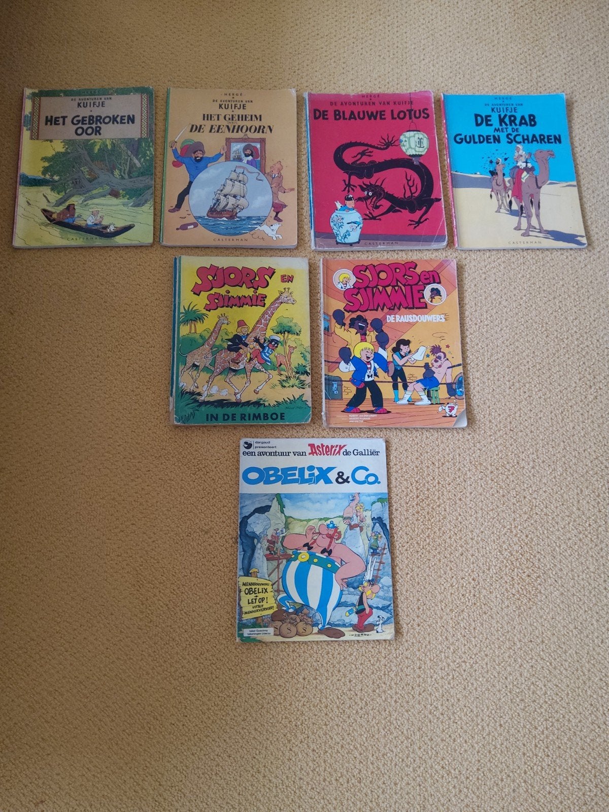 Kuifje, Sjors en Sjimmie, Asterix stripboeken - Gebruikt, Boeken, Meerdere stripboeken, Ophalen, Gelezen