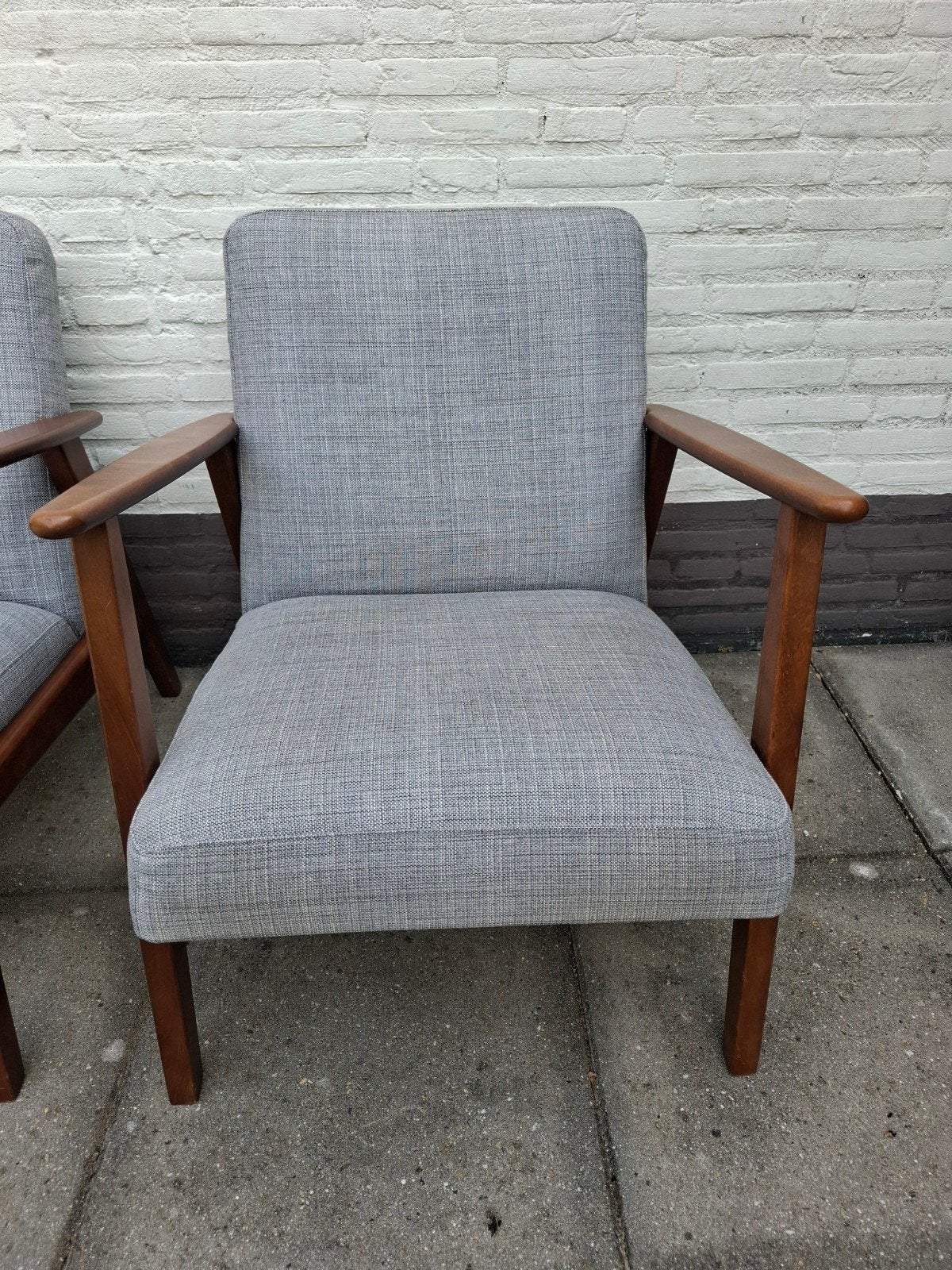 Ekenaset fauteuil.  zgan. 2 stuks, 75 tot 100 cm, Zo goed als nieuw, 50 tot 75 cm, Hout