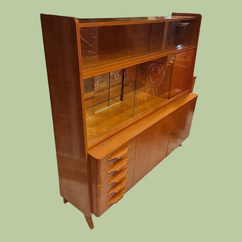Vintage barmeubel met vitrine  jaren 60, Ophalen, Gebruikt, ,, ,