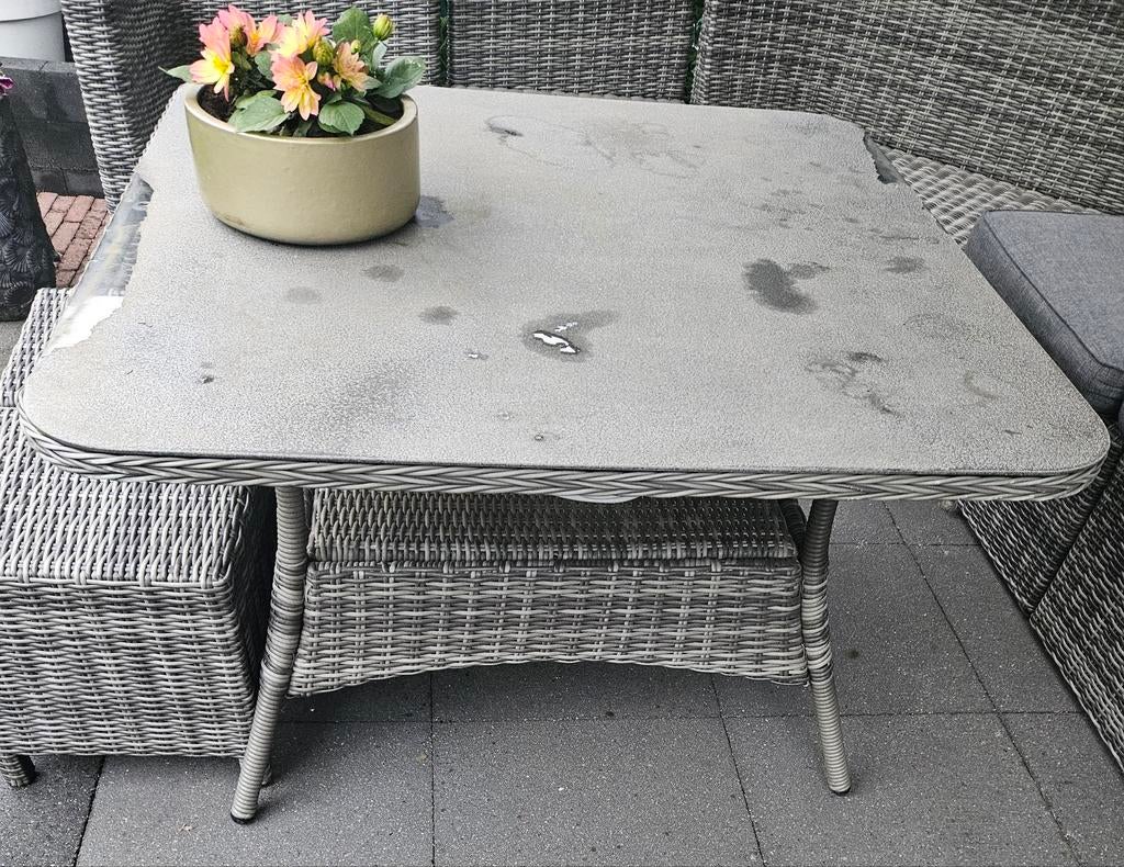 Wicker tuintafel, Ophalen, Gebruikt, Rechthoekig, Wicker