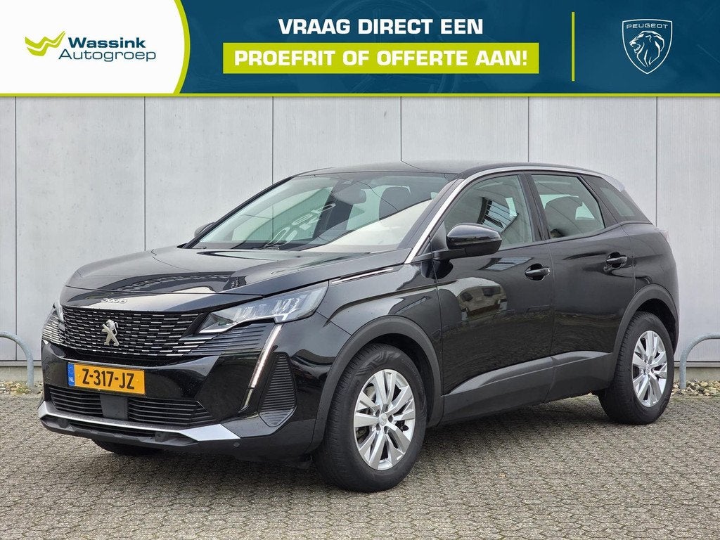 Peugeot 3008 130pk Active Automaat | Navigatie | Stoelverwar, Gebruikt, 1295 kg, 1199 cc, Zwart