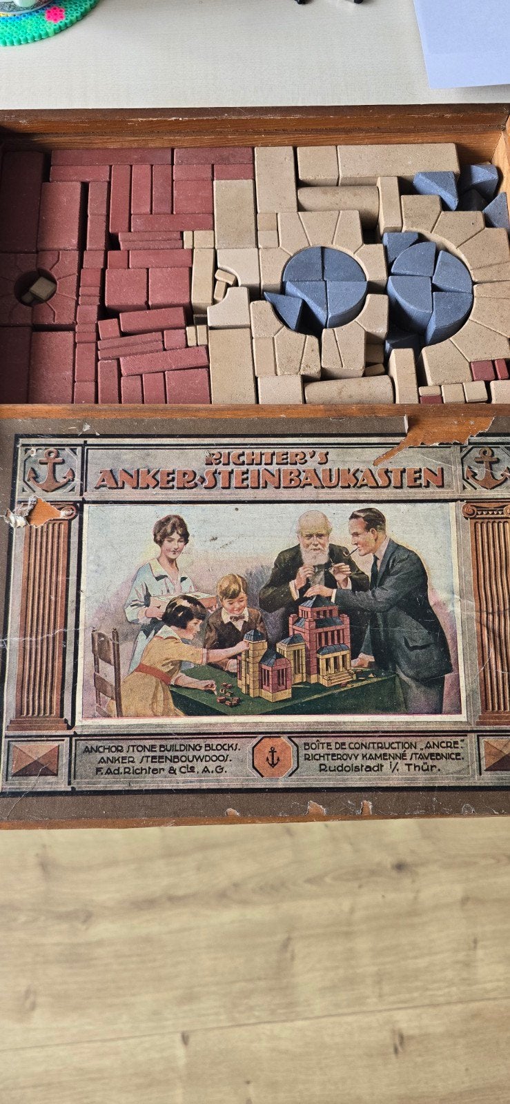 Richter's Anker Steinbaukasten - Antieke Bouwstenen, Ophalen of Verzenden, Gebruikt