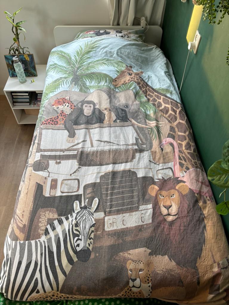 Jungle dekbedovertrekken 1-persoons 140x200, Ophalen, Jongetje of Meisje, Dekbedovertrek, Zo goed als nieuw