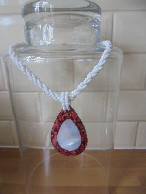 Ketting met hanger parelmoer, Ophalen of Verzenden, Zo goed als nieuw, Overige materialen, Met hanger