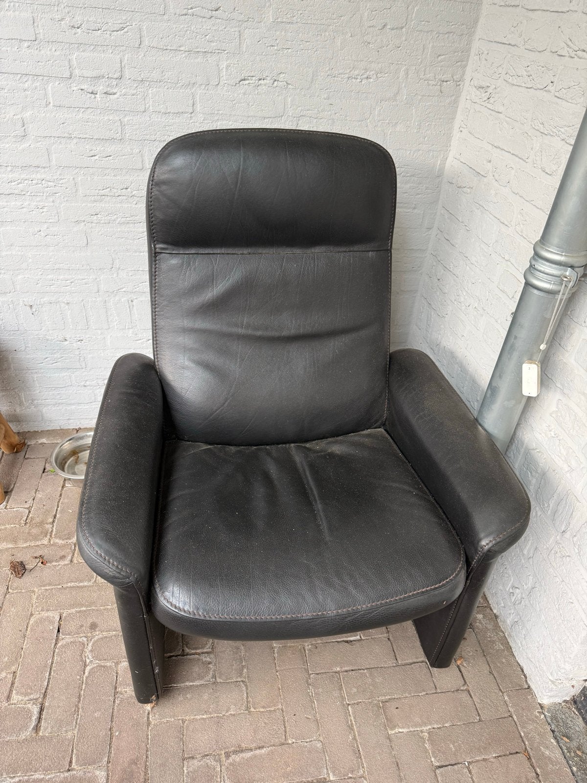 De Sede Zwarte lederen stoel - Comfortabel en stijlvol, Ophalen, Gebruikt, Zwart, Leer