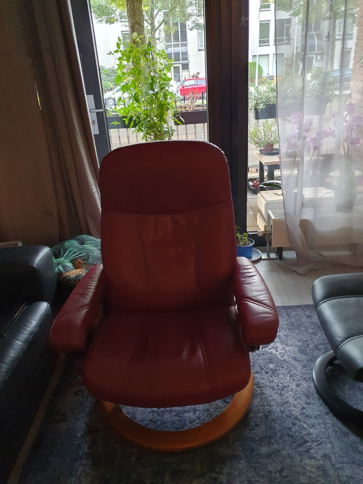 Stressless leren relaxfauteuil - Z.G.A.N., Ophalen, Zo goed als nieuw, Leer, Modern