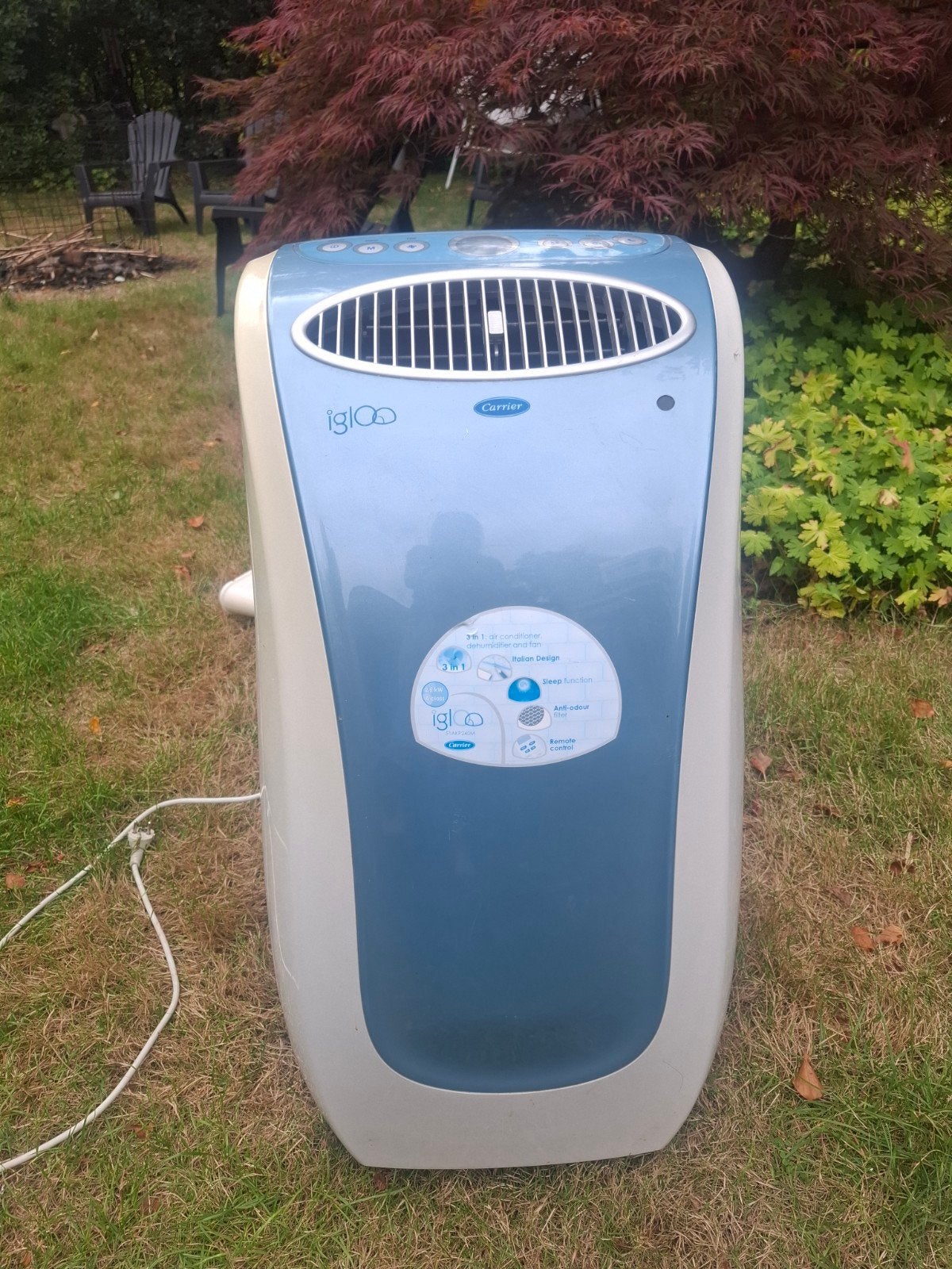 Carrier Igloo Mobiele Airco: Koelen, Ontvochtigen, Filteren, Ophalen, Mobiele airco, Minder dan 60 m³, 3 snelheden of meer