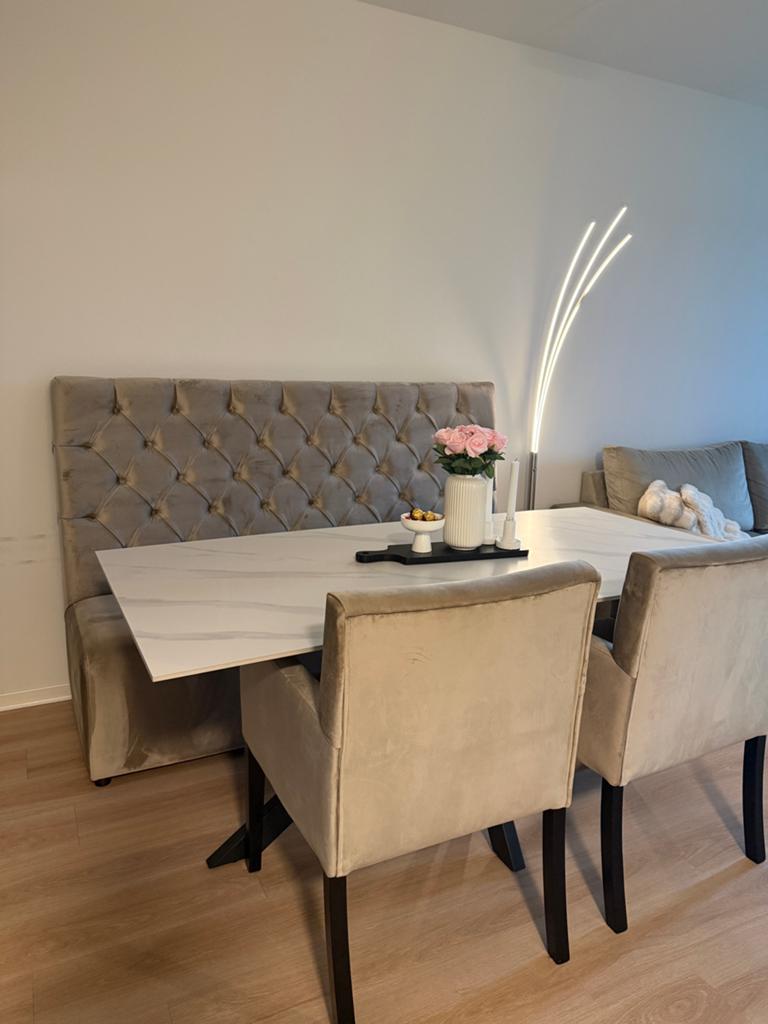 Prachtige Velvet Eethoek Compleet, Huis en Inrichting, Tafels | Eettafels, Ophalen, Overige materialen, 50 tot 100 cm, Zo goed als nieuw