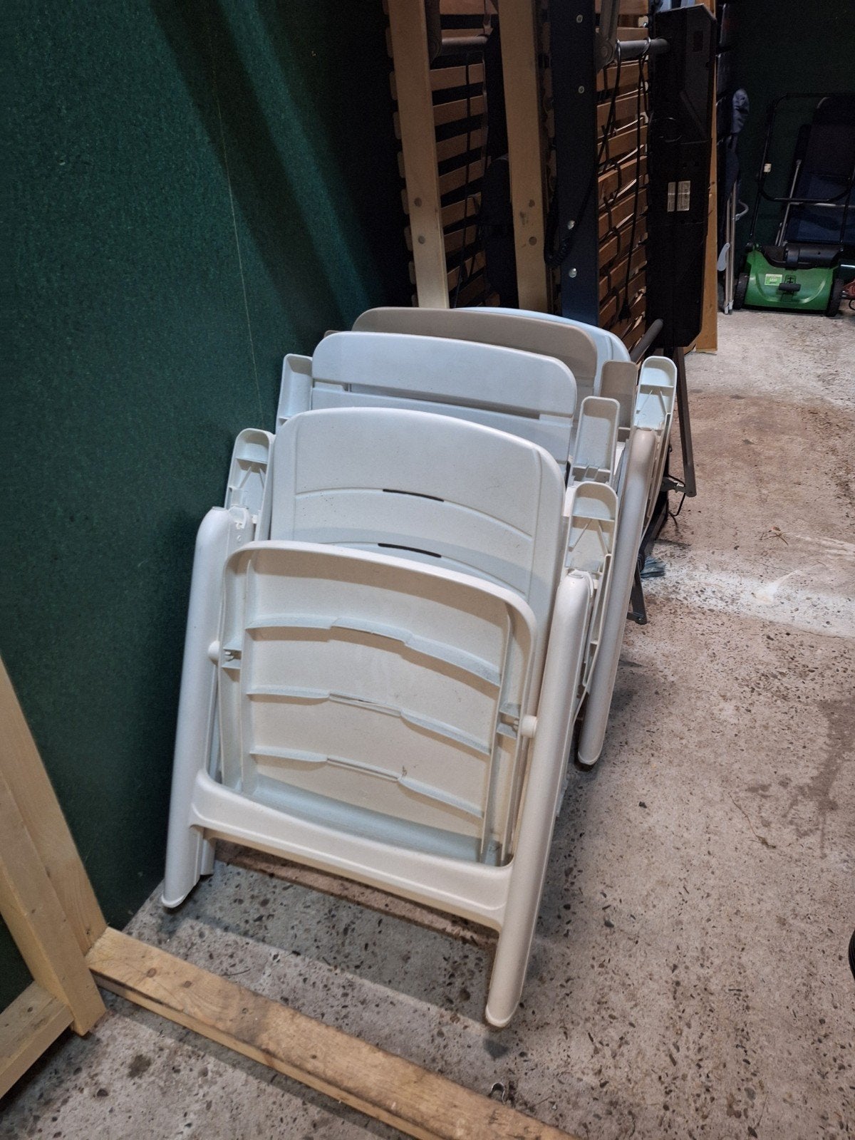 4 keer uitklapbare stoelen wit tuinstoelen terrasstoelen, Ophalen, Kunststof