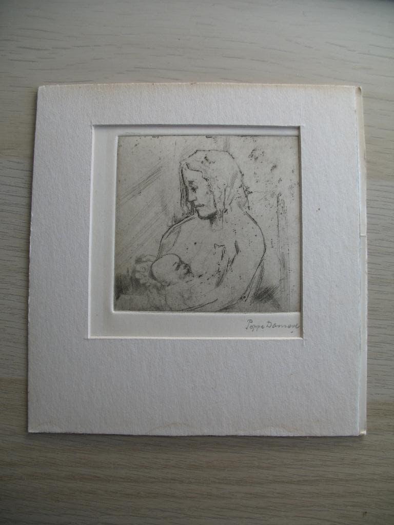 Poppe Damave Moeder met Baby, Ophalen of Verzenden, Origineel