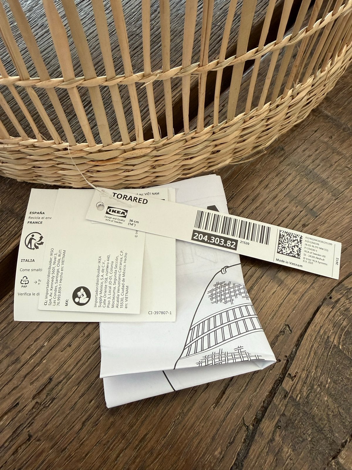 2x IKEA Torared hanglampen met Havsdjup en Molnart LED, Ophalen, Nieuw, Natuurlijk materiaal, E27 (groot)