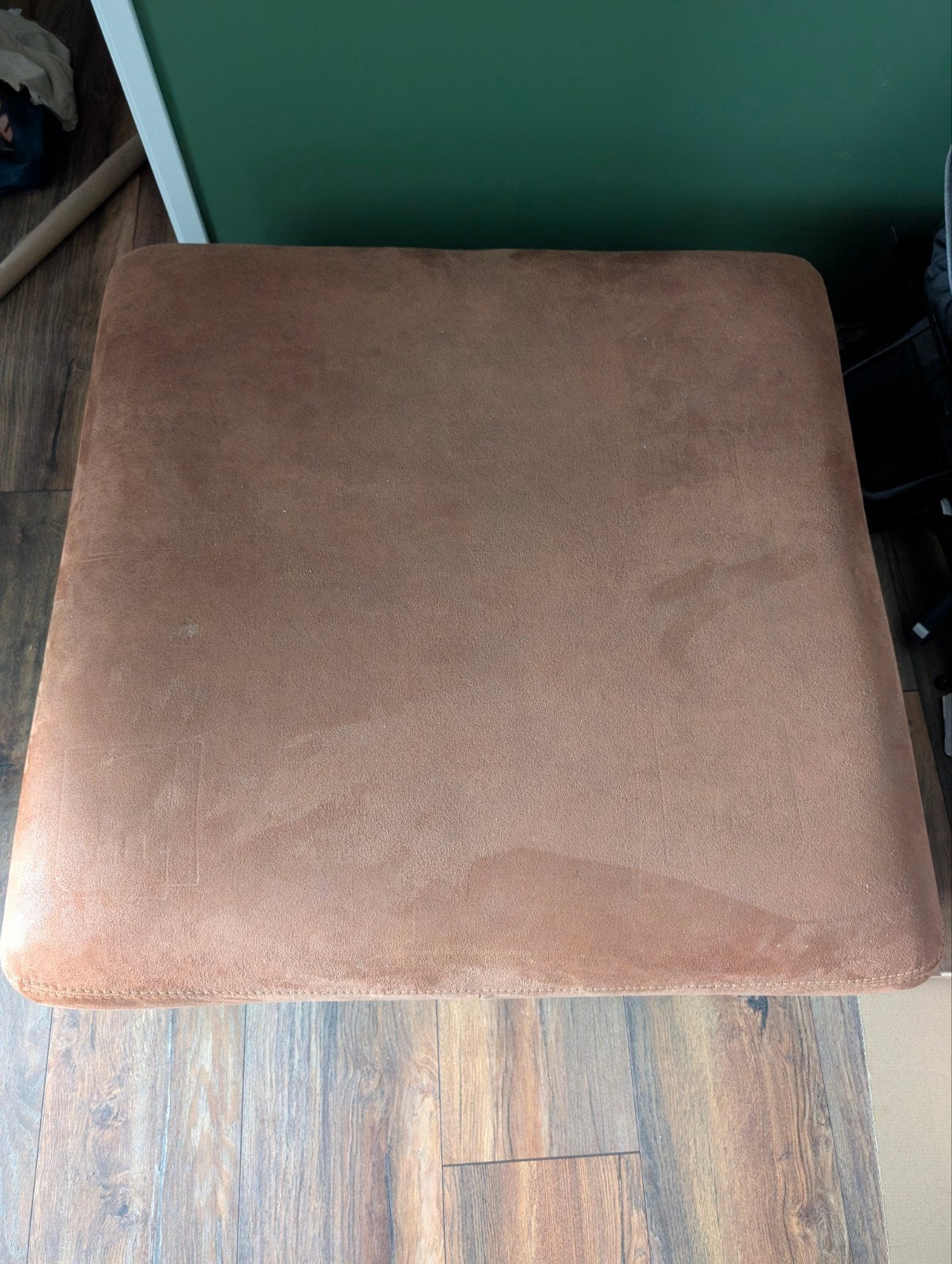 Bruine hocker / voetenbank  poef vierkant, Ophalen, Gebruikt, Vierkant, 75 tot 100 cm