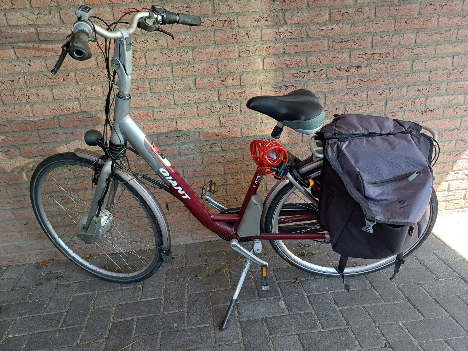 Giant elektrische fiets met fietstassen, Ophalen, Gebruikt, Giant, 51 tot 55 cm