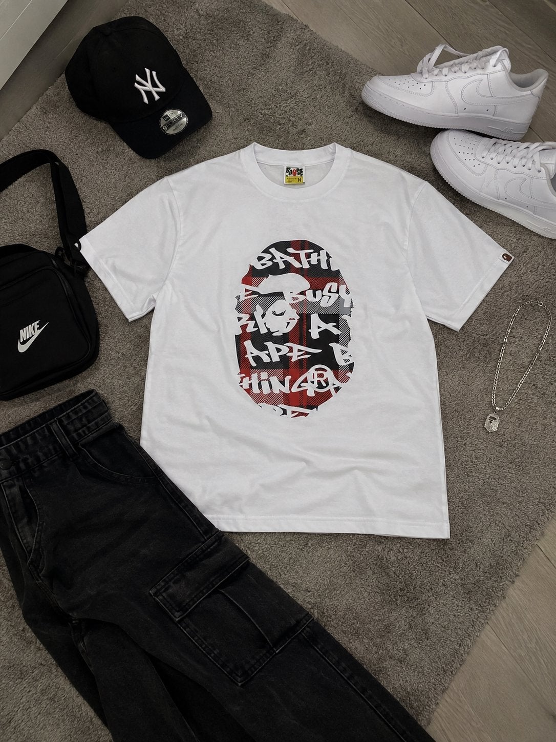 A Bathing Ape Bape T-shirt Wit Maat L, Kleding | Heren, Ophalen of Verzenden, Zo goed als nieuw, Maat 52/54 (L), Wit