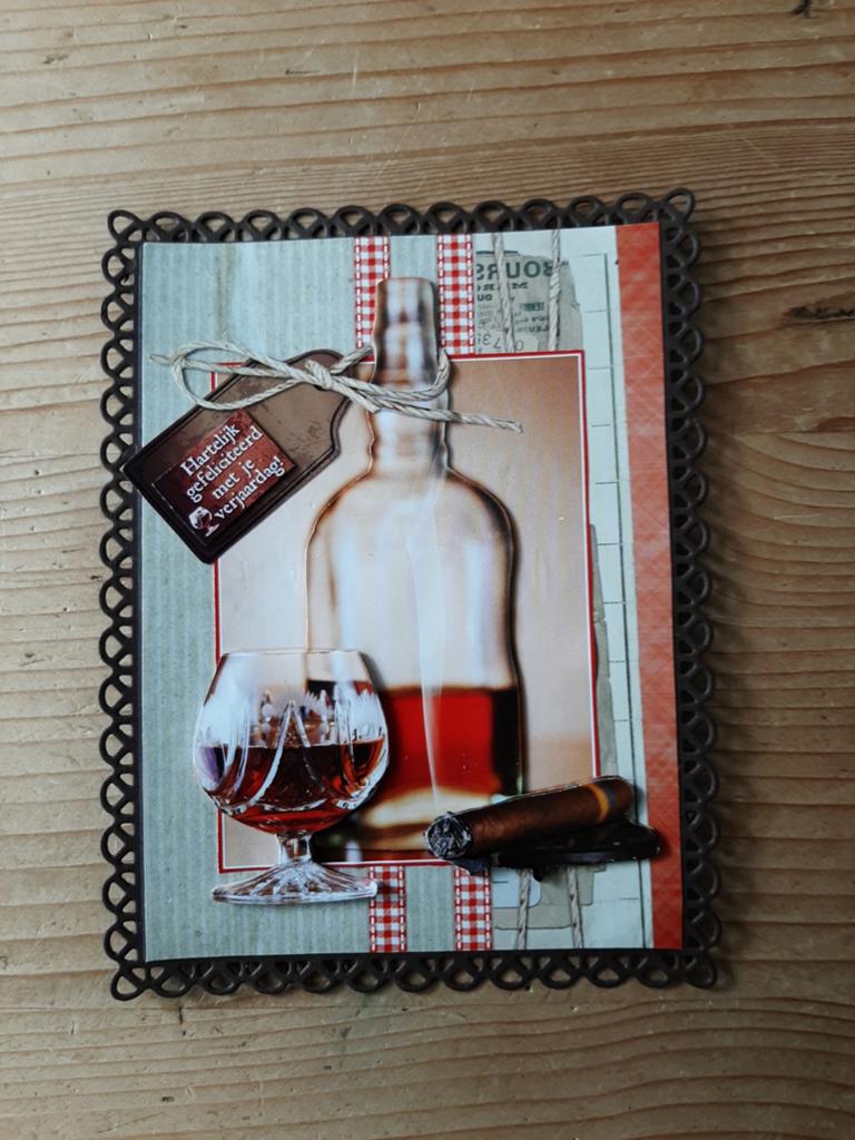 Stans kaart opleg met 3d plaatje cognac en sigaar, Ophalen of Verzenden, Nieuw, Overige thema's