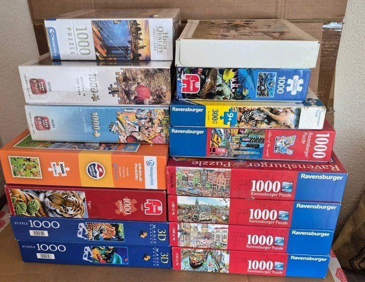 Grote collectie legpuzzels veel 1000 stukjes ravensburger, Ophalen of Verzenden, 500 t/m 1500 stukjes, Gebruikt, Legpuzzel