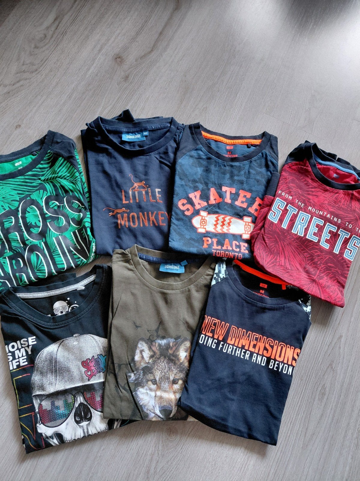 Jongens longsleeves maat 134/140 - Diverse prints, Gebruikt, Setje, Jongen, Diverse merken