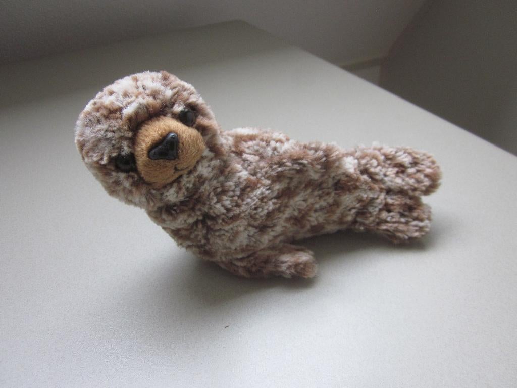 P.I.A. International Soft Toys bont bruin pluche zeehond, Overige merken, Overige karakters, Wasbaar, Zo goed als nieuw