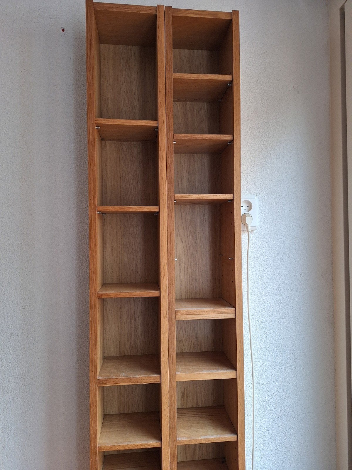 Houten CD/DVD rekken - set van 4 hoogte 202 cm breedte 20 cm, Ophalen, Gebruikt, Hout, Cd's of Dvd's